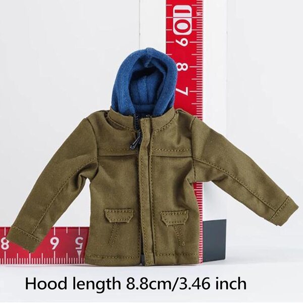 Giacca Miniatura in Tessuto Verde per Action Figure Maschili 1/12, Cappotto Invernale Realistico