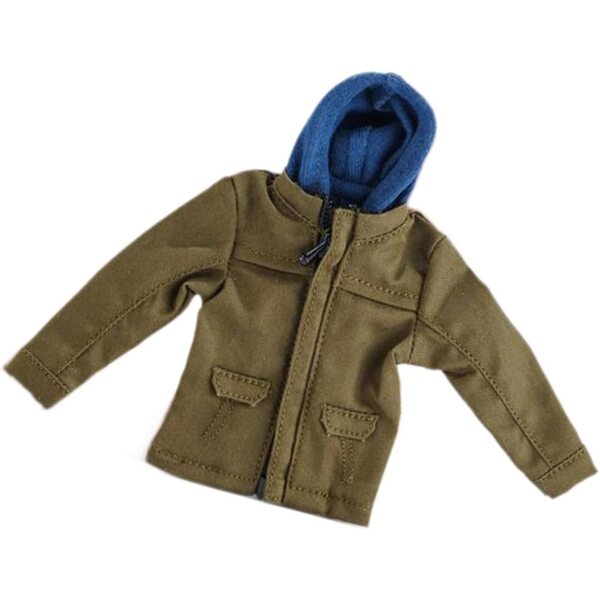 Giacca Miniatura in Tessuto Verde per Action Figure Maschili 1/12, Cappotto Invernale Realistico