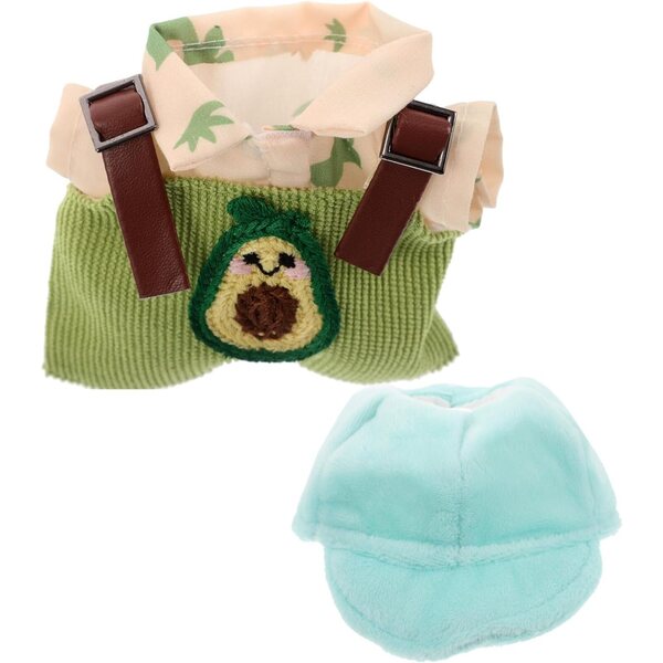 Beaupretty Set Tutina Avocado e Cappellino Baseball per Bambole in Peluche Mini Estivo
