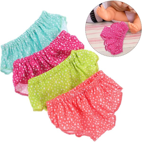 DECHOUS Set 4 Mutandine in Tessuto per Bambole, Accessori Realistici Colorati