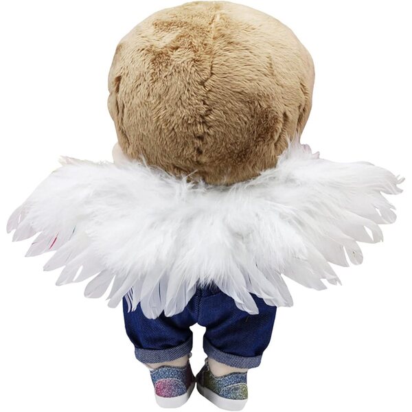SIXRUN Piume Elastico per Bambole BJD 15-20 cm, Accessorio Costume Fantasy Bianco e Nero