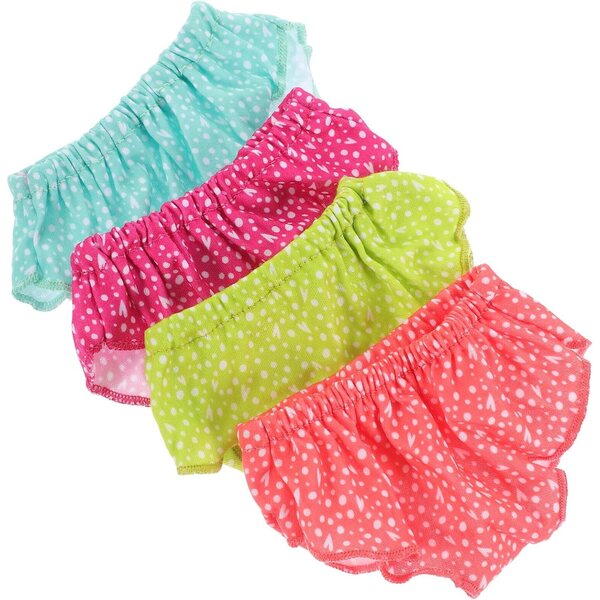 Set 4 Mutandine per Bambole 18 Pollici - Biancheria Intima Riutilizzabile Colorata