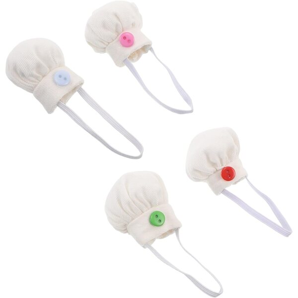 4 Mini Cappelli da Chef per Bambole in Cotone 10-15 cm Colori Assortiti