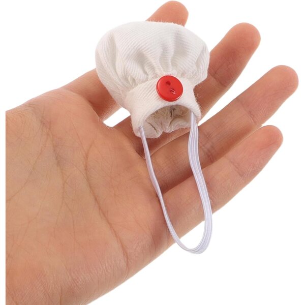 4 Mini Cappelli da Chef per Bambole in Cotone 10-15 cm Colori Assortiti