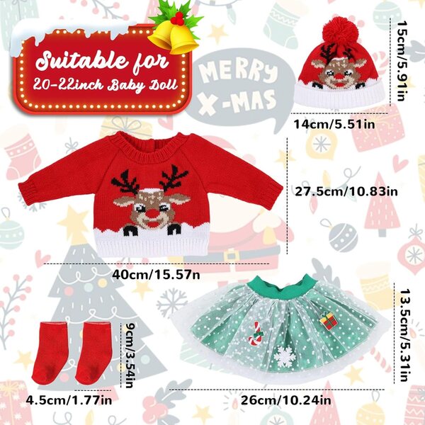 Abiti per Bambole di Natale YAEGIMHT - Completo Festivo per Bambole