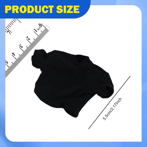 Schwarzes, kurzes T-Shirt für Actionfigur 1:6, weiblich, 30 cm – modisches Damenkleid
