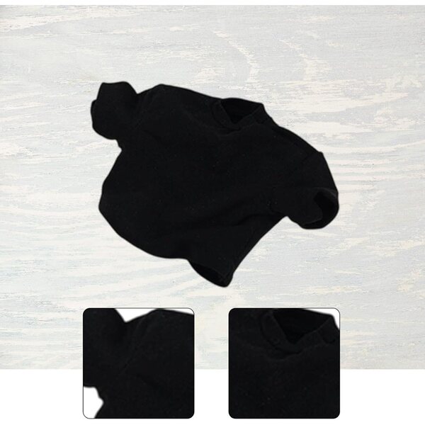 Schwarzes, kurzes T-Shirt für Actionfigur 1:6, weiblich, 30 cm – modisches Damenkleid