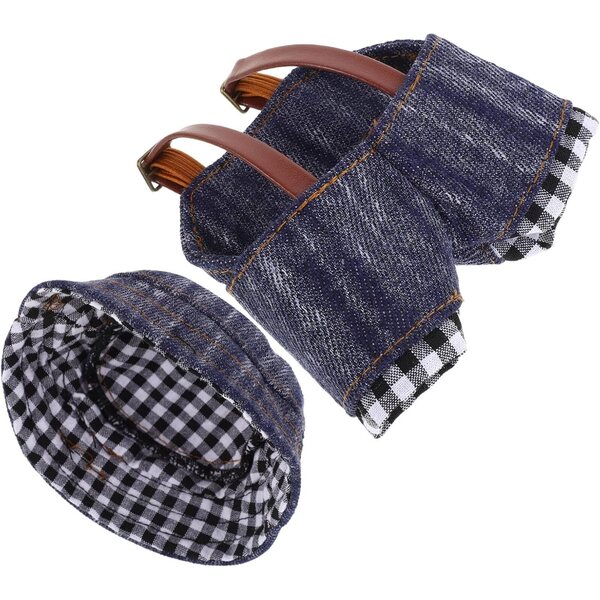 Set Vestiti per Bambole con Salopette Denim e Cappello Cowboy Accessori Fai da Te