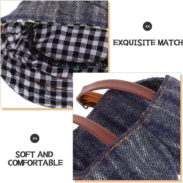 Set Vestiti per Bambole con Salopette Denim e Cappello Cowboy Accessori Fai da Te