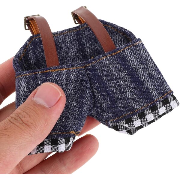 Set Vestiti per Bambole con Salopette Denim e Cappello Cowboy Accessori Fai da Te