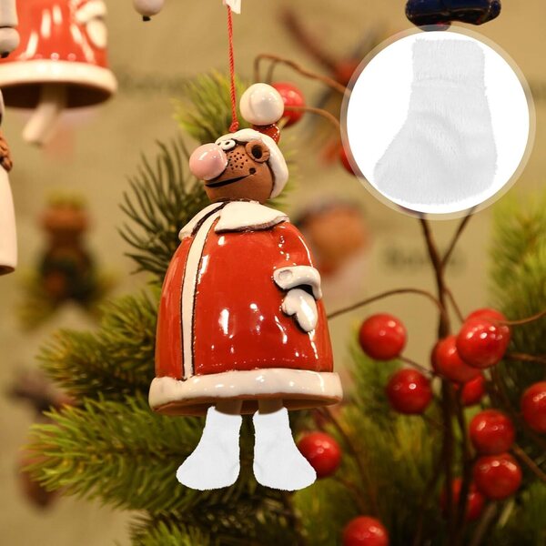 Calzini per Bambole in Miniatura Peluche Bianchi 6x4 cm Accessori per Feste e Gioco