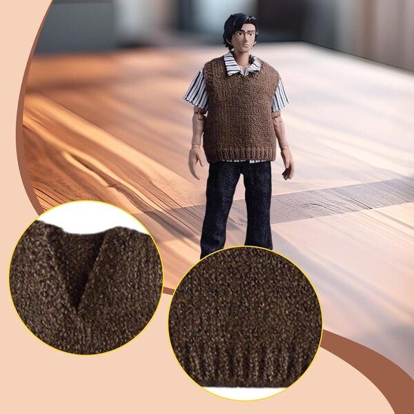 Ärmellose Strickweste für 1:12 15 cm Actionfigur – Hellery