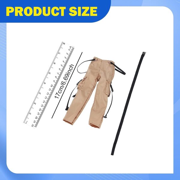 Stoffhose und Gürtel für 1:6 Actionfigur, lässiger Stil, Größe 12 Zoll