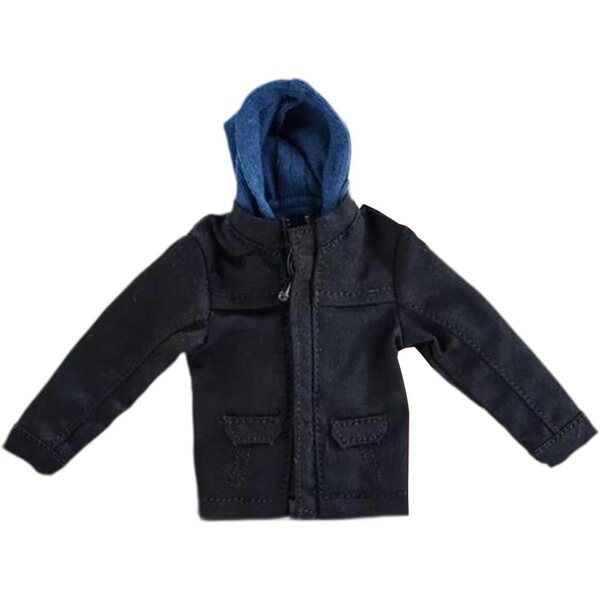1/12 Miniaturjacke für schwarze männliche Puppe aus strapazierfähigem Stoff SZLIFE