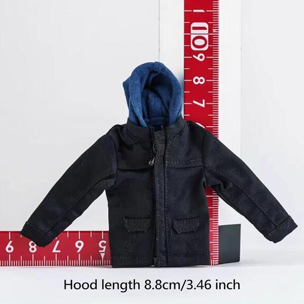 1/12 Miniaturjacke für schwarze männliche Puppe aus strapazierfähigem Stoff SZLIFE