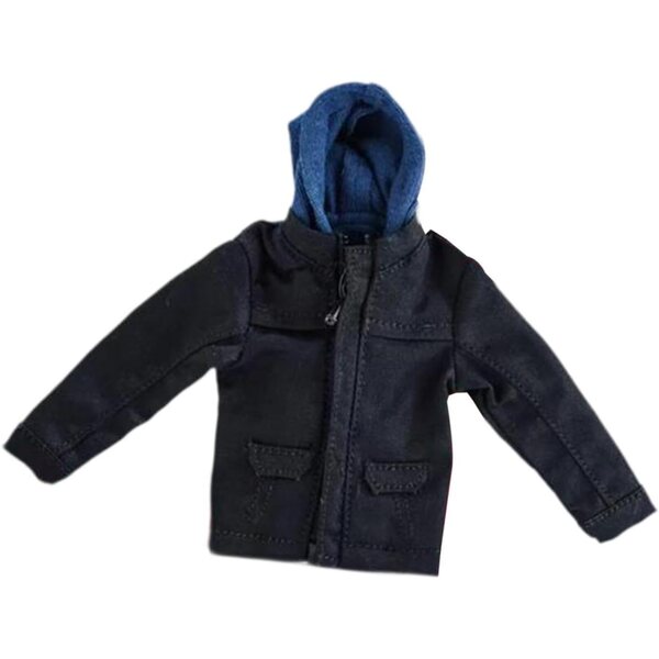 1/12 Miniaturjacke für schwarze männliche Puppe aus strapazierfähigem Stoff SZLIFE
