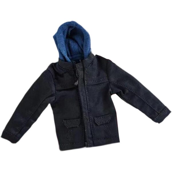 1/12 Miniaturjacke für schwarze männliche Puppe aus strapazierfähigem Stoff SZLIFE