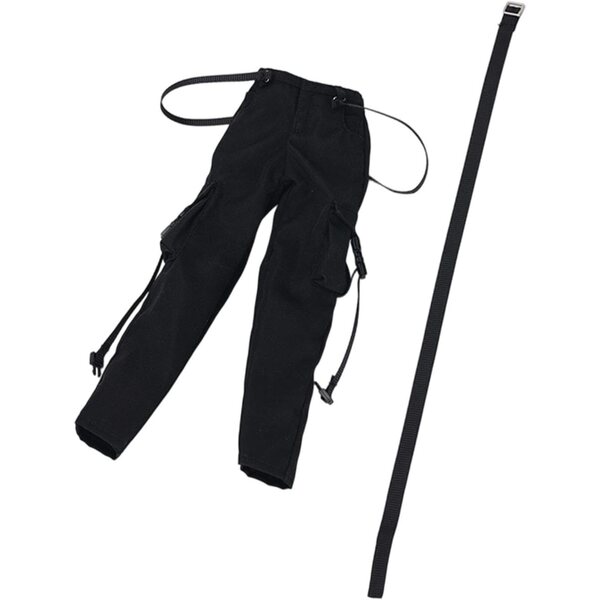 1:6 Cargohose für 12 Zoll große weibliche Actionfigur – Schwarz, lässig und stilvoll