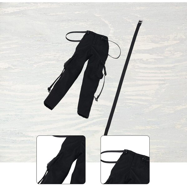 1:6 Cargohose für 12 Zoll große weibliche Actionfigur – Schwarz, lässig und stilvoll