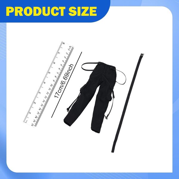 1:6 Cargohose für 12 Zoll große weibliche Actionfigur – Schwarz, lässig und stilvoll
