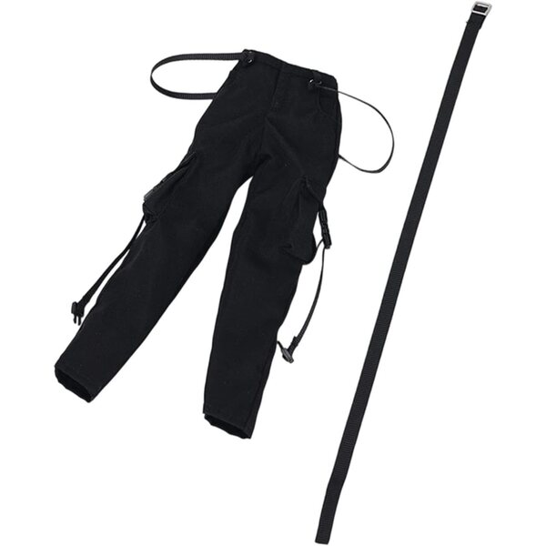 1:6 Cargohose für 12 Zoll große weibliche Actionfigur – Schwarz, lässig und stilvoll