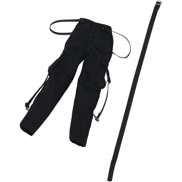 1:6 Cargohose für 12 Zoll große weibliche Actionfigur – Schwarz, lässig und stilvoll