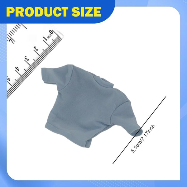 Lässiges, kurzes Damen-T-Shirt für 1/6 Actionfigur – 12-Zoll-Miniaturkleid, Blau