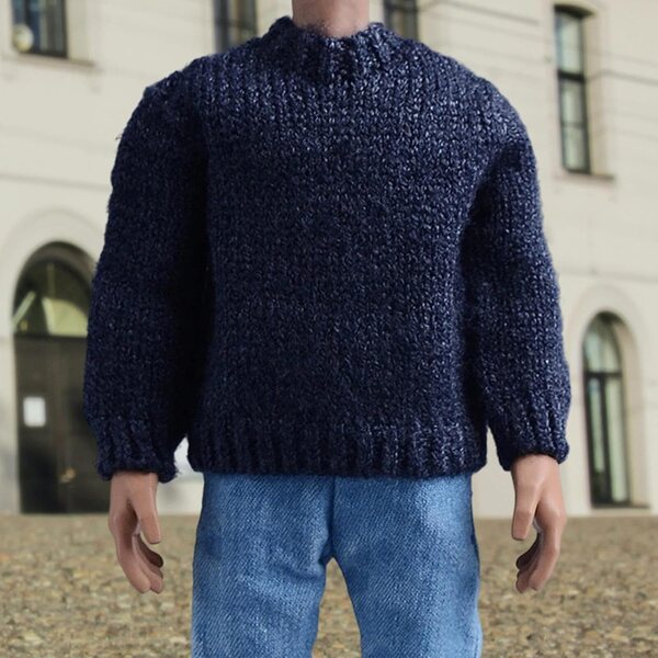harayaa Felpa Miniatura 1/12 per Action Figure 6 Pollici, Maglione Blu Scuro