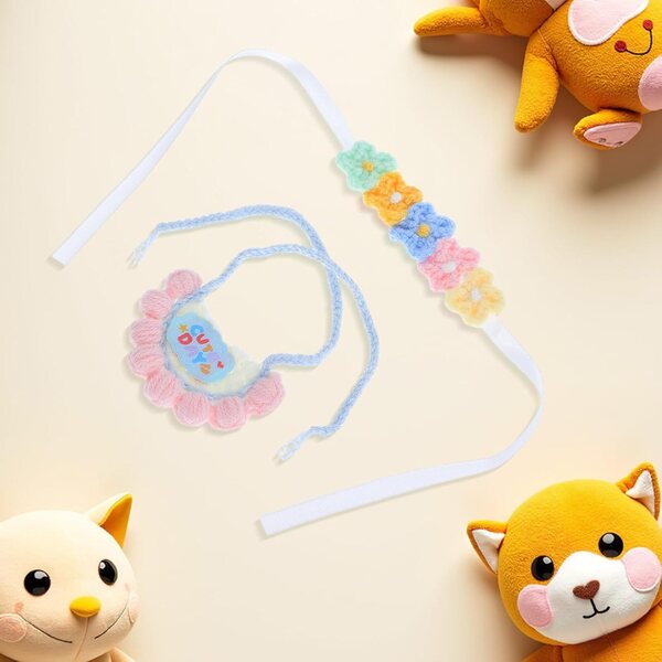 Gatuida Lätzchen- und Strickband-Set für Puppen und wiederverwendbares Plüschzubehör
