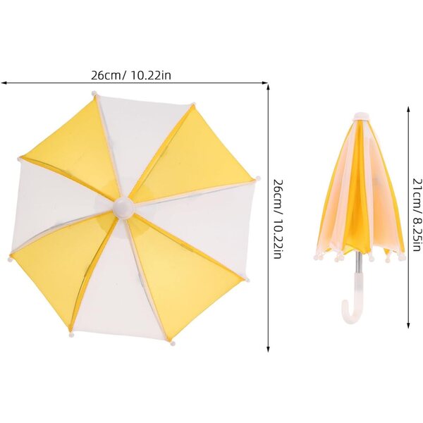 VICASKY 4 Ombrelli Miniatura Realistici per Bambole colorati Rosa e Giallo