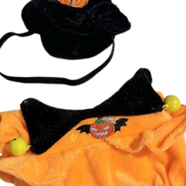 Halloween-Kostüm für 20-cm-Puppe – handgefertigte Kleidung mit Hut und Schuhen