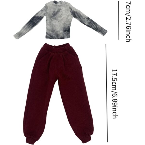 MagiDeal 1/6 Kleidung für 12-Zoll-Puppen, elegantes Oberteil und Hose aus Stoff
