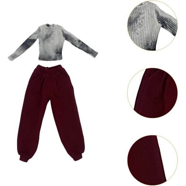 MagiDeal 1/6 Kleidung für 12-Zoll-Puppen, elegantes Oberteil und Hose aus Stoff