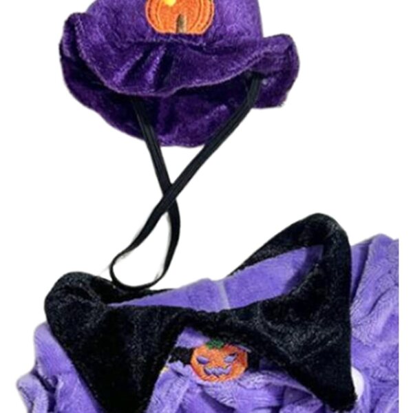 Costume di Halloween Viola per Bambole 20 cm in Tessuto Morbido - Set Completo