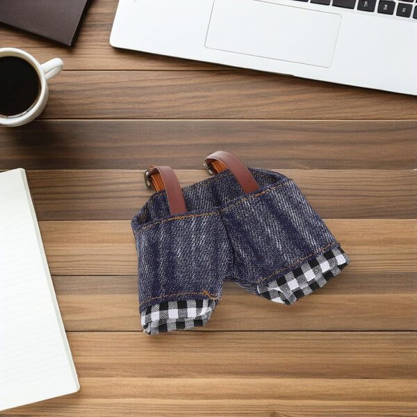 Denim-Puppenkleidungsset mit Cowboyhut und Hose für Plüschtier