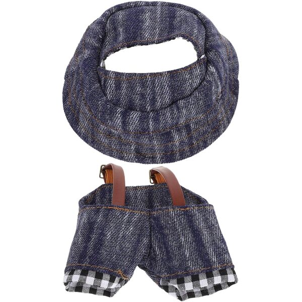 ORFOFE Set Vestiti Fai Da Te Per Orsi Peluche con Cappello Cowboy e Pantaloni in Denim