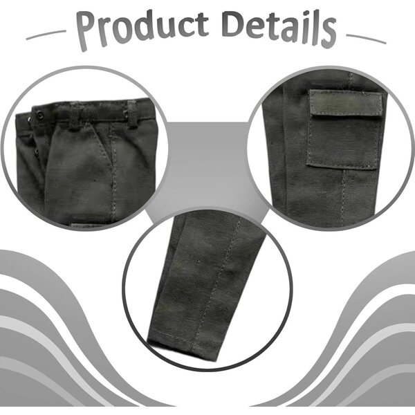 Pantaloni Miniatura 1/6 per Figure Maschili 12'' in Stoffa Realistica Luwecf