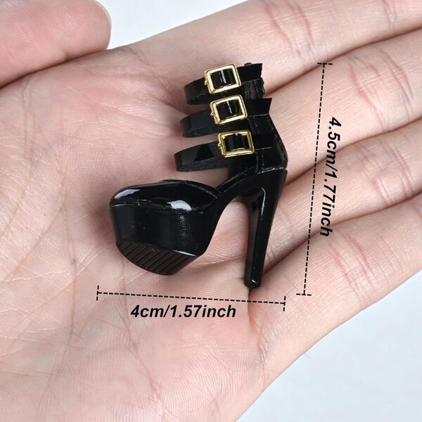 F Fityle Sandalen mit 1:6-Absatz für 12-Zoll-Actionfiguren mit Knöchelriemen