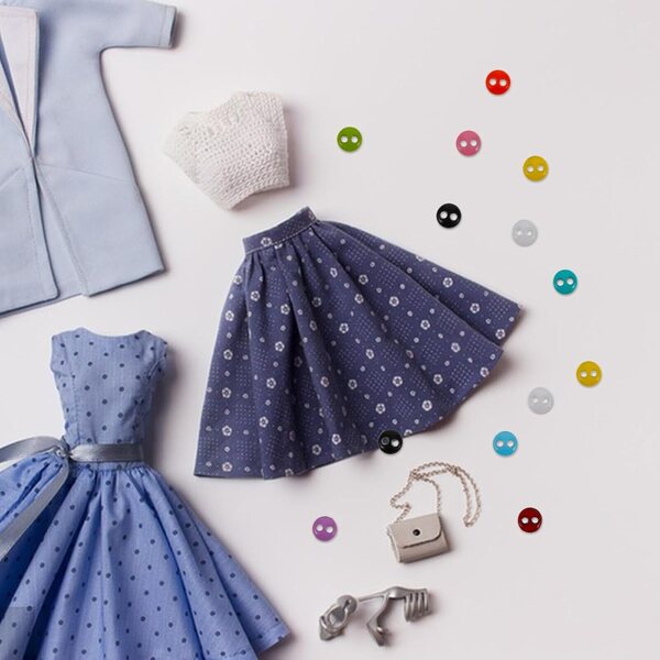 20 Bottoni Miniatura Colorati a Due Fori per Vestiti Bambole - Accessori Fai da Te