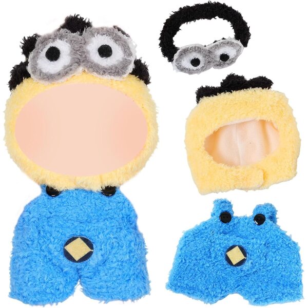 Komplettes Kleidungsset für 17 cm große Carreuty-Puppen mit Stirnband, Overall und Brille