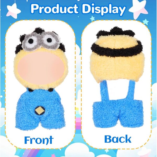 Komplettes Kleidungsset für 17 cm große Carreuty-Puppen mit Stirnband, Overall und Brille
