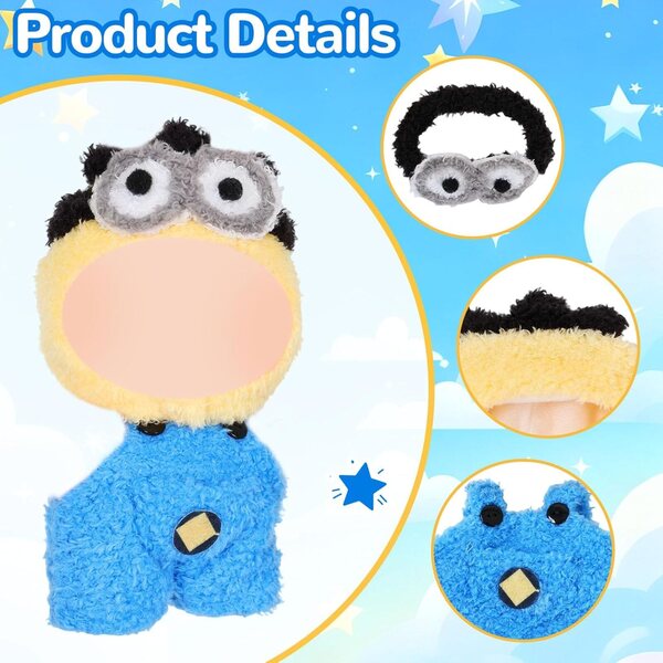 Komplettes Kleidungsset für 17 cm große Carreuty-Puppen mit Stirnband, Overall und Brille