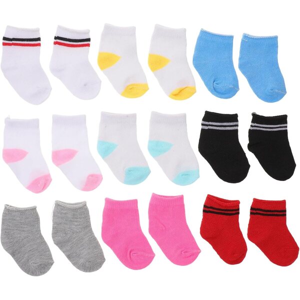 ERINGOGO 9 Paia Calzini in Cotone per Bambole Mini Colorati e Morbidi