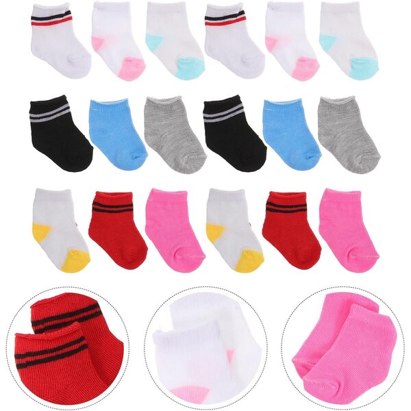 ERINGOGO 9 Paia Calzini in Cotone per Bambole Mini Colorati e Morbidi