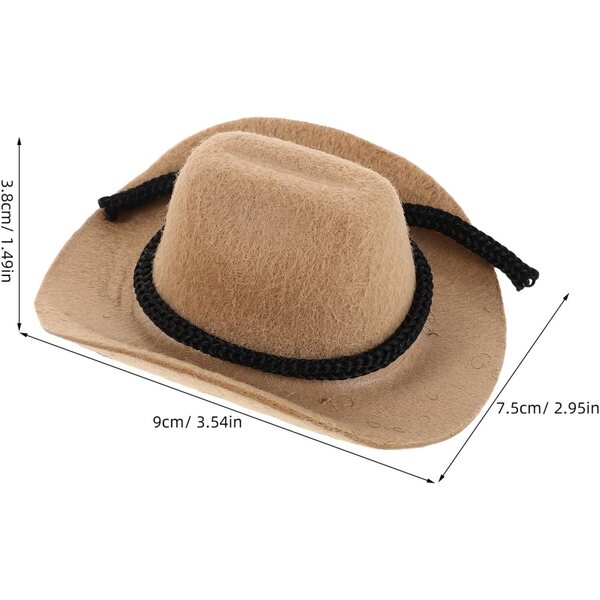 4 Mini Cappelli Cowgirl Bianchi per Bambole Accessori Western e Decorazioni Torte