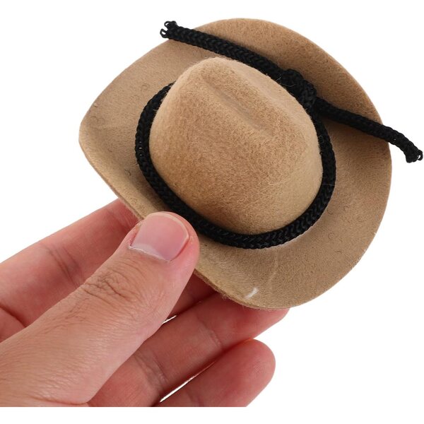 4 Mini Cappelli Cowgirl Bianchi per Bambole Accessori Western e Decorazioni Torte