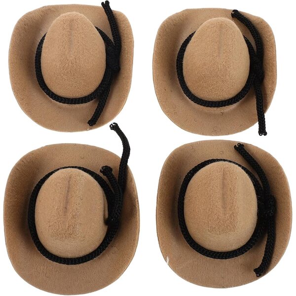 ERINGOGO Set 4 Mini Cappelli Cowboy per Bambole Decorazioni Artigianali Western