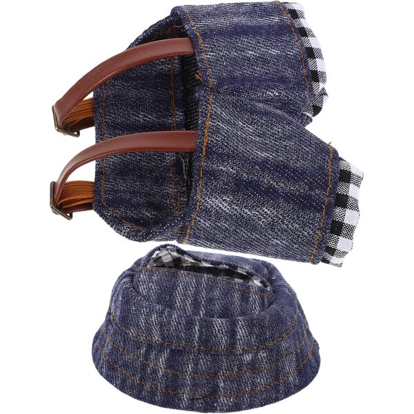 Denim-Puppenkleidungsset mit Cowboyhut – DIY-Zubehör für Plüschtiere und Figuren