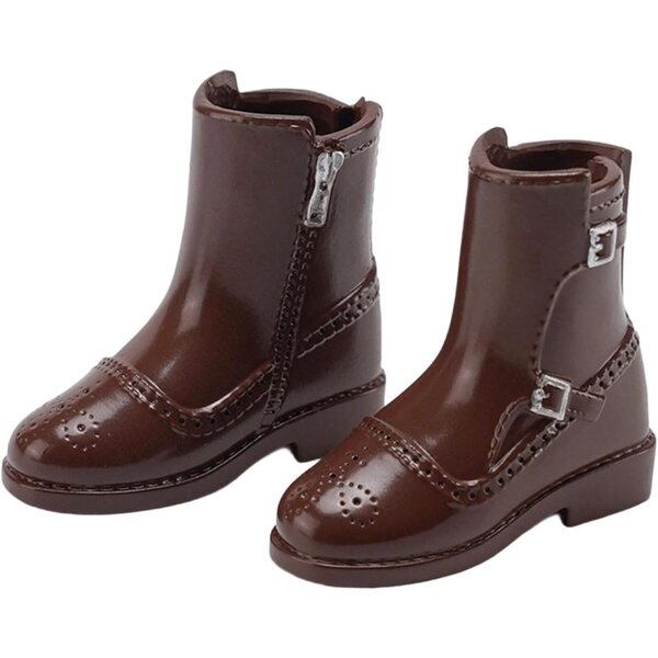 F Fityle 1/8 Stiefel für BJD Puppen Miniaturen, elegantes Braun aus PVC