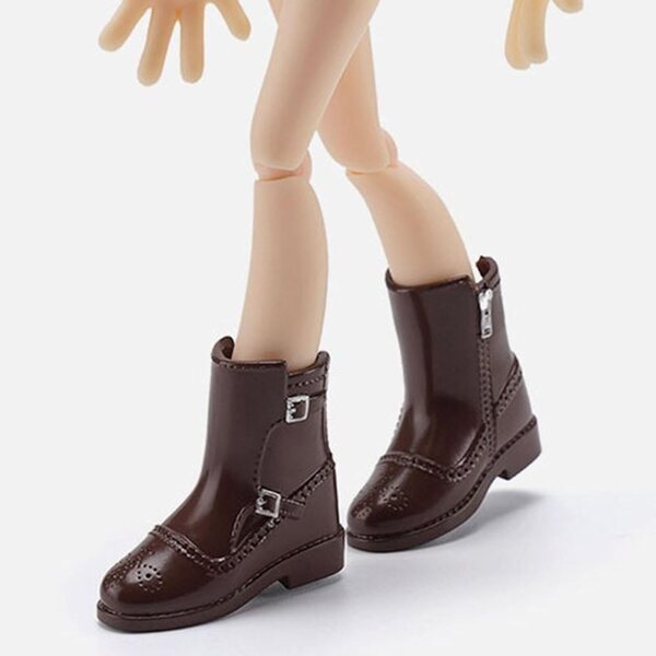 F Fityle 1/8 Stiefel für BJD Puppen Miniaturen, elegantes Braun aus PVC